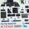 Kelik K72160 SBD-3 Dauntless - interior 3D decals for FlyHawk kit (1/72)